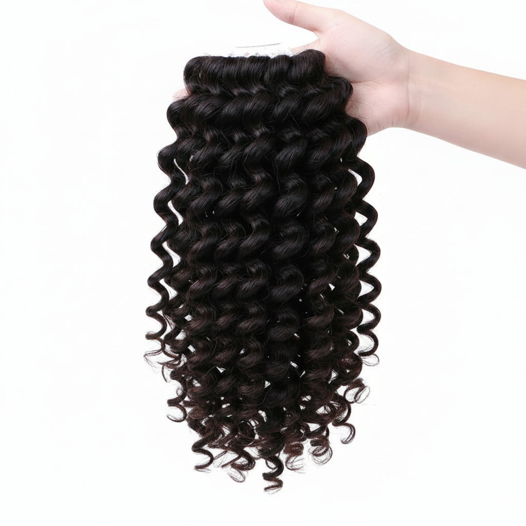 Tissage loose deep wave cheveux humains Remy noir naturel - vue 4