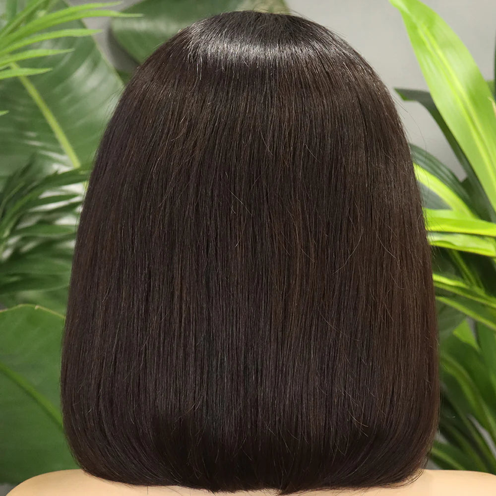 Perruque bob lisse 250% lace 13x4 cheveux humains vierges raw Remy - vue 1