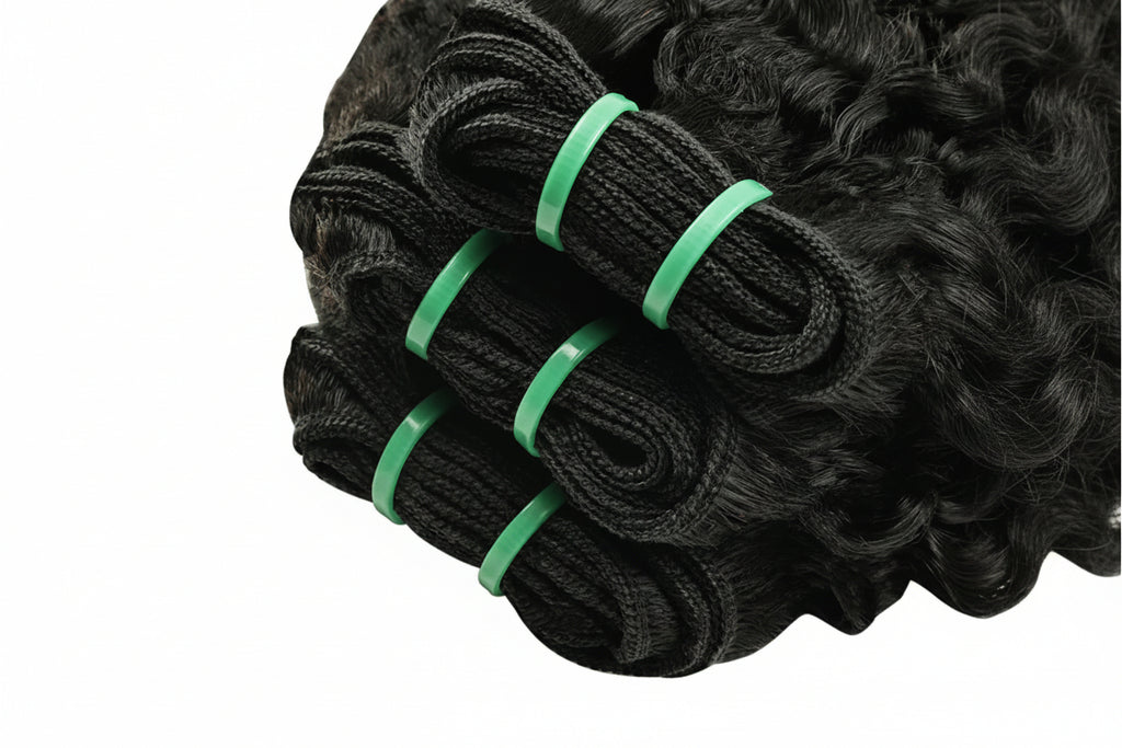 Tissage bouclé birman noir naturel cheveux humains Remy - vue 2