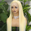 Perruque full frontal lace lisse blond platine 613 220% - vue 1