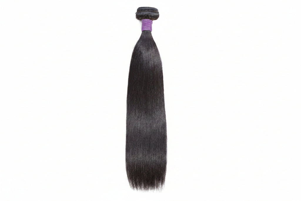 Tissage raide cheveux raw vierges cambodgiens noir naturel - vue 3