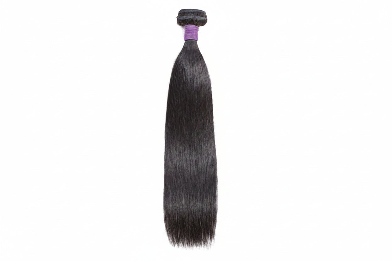 Tissage raide cheveux raw vierges cambodgiens noir naturel - vue 3