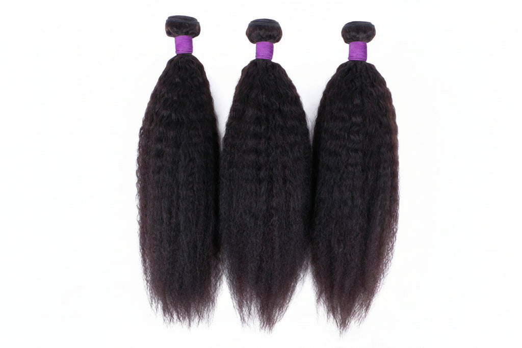 Tissage kinky straight brésilien cheveux humains Remy noir naturel - vue 2