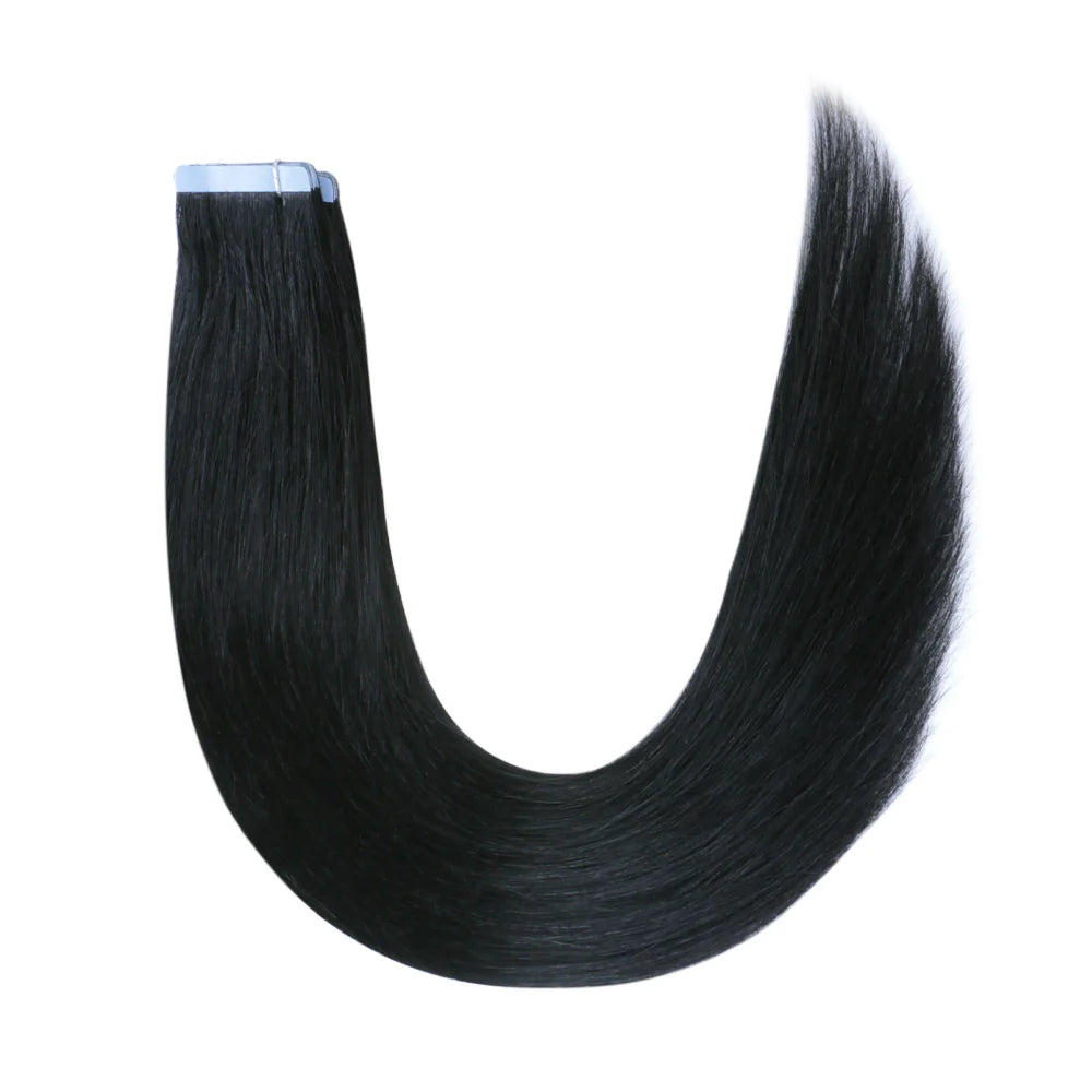 Extensions adhésives tape-in noir naturel raw remy - vue 3