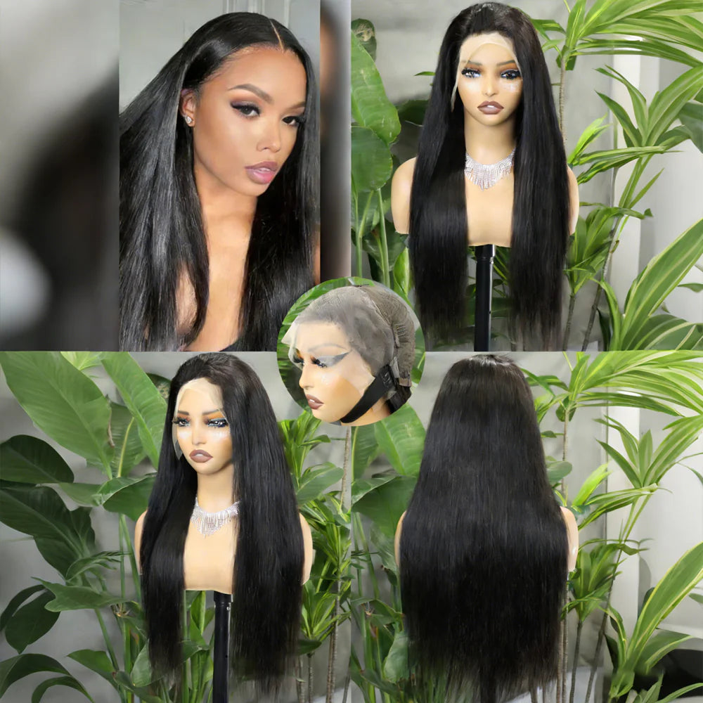 Perruque full frontal lace lisse 280% couleur naturelle - vue 1
