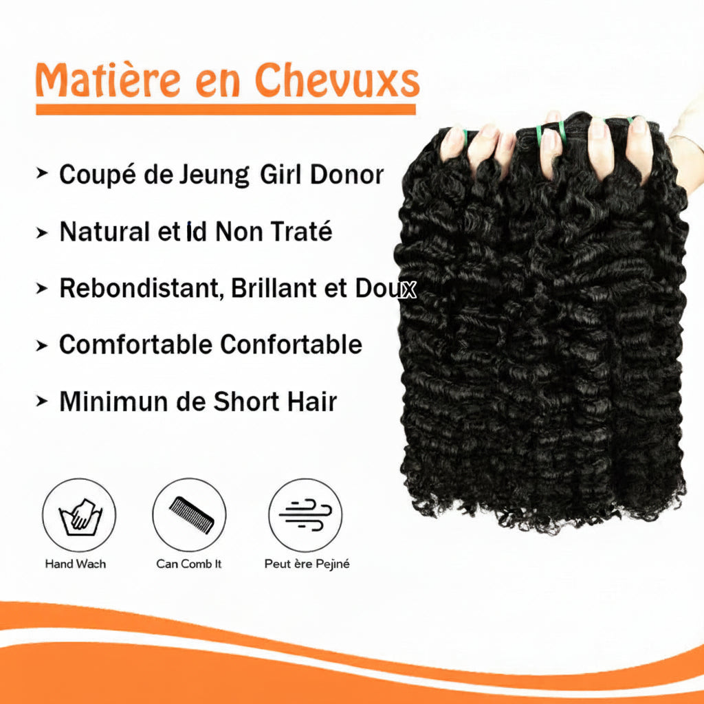Tissage bouclé birman noir naturel cheveux humains Remy - vue 4