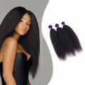 Tissage kinky straight brésilien cheveux humains Remy noir naturel - vue 1