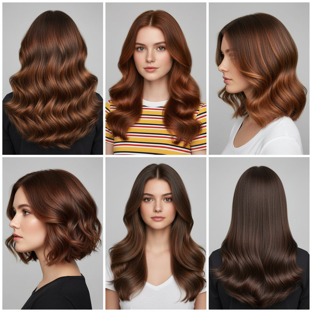 Extensions clips cheveux humains russes lisses brun chocolat 4 - vue 2