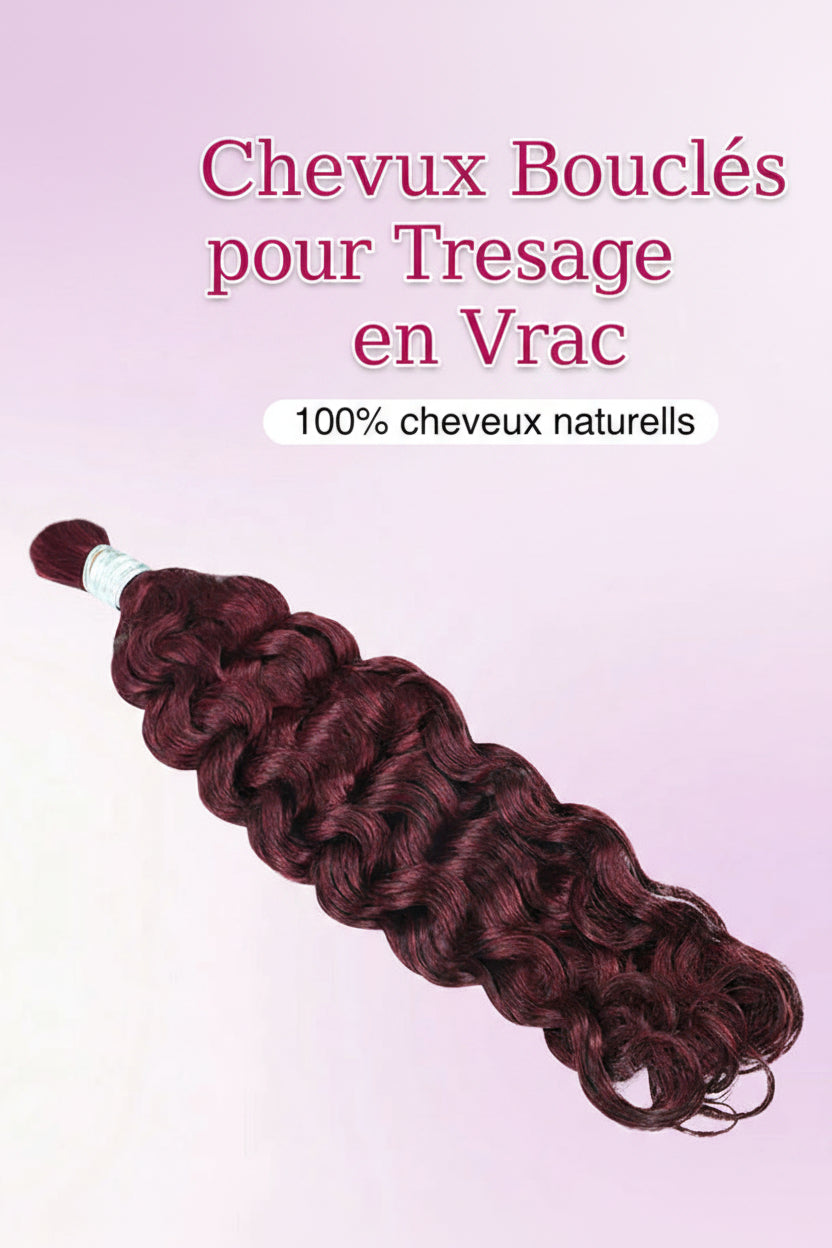 Mèches italiennes bouclées sans trame bordeaux 99J - vue 6