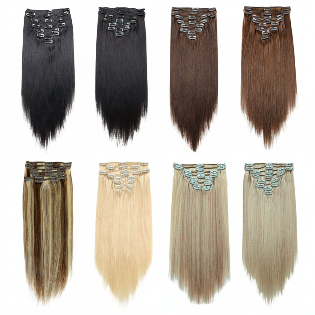 Extensions clips cheveux humains européens blond méché P10A 613 - vue 5