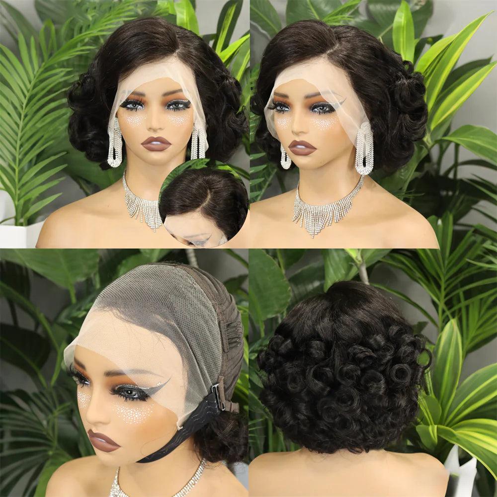 Perruque lace front pixie 13x4 cheveux humains vierges Remy - vue 5