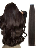 Extensions adhésives invisibles brun foncé et chocolat - vue 1