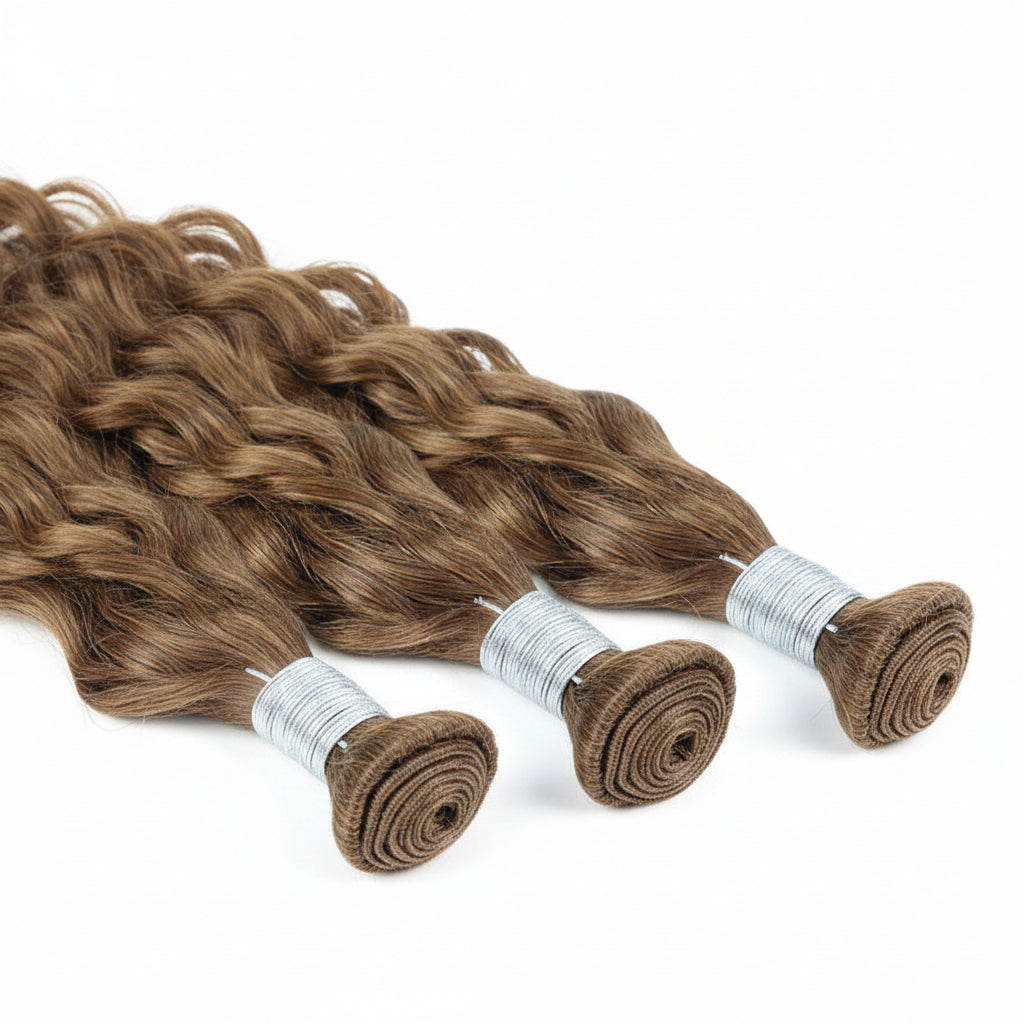 Mèches water wave sans trame cheveux humains cuivré brun 30 - vue 2