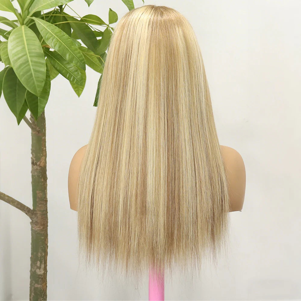 Perruque premium boucles souples lisse 300% blond platine 613 - vue 2