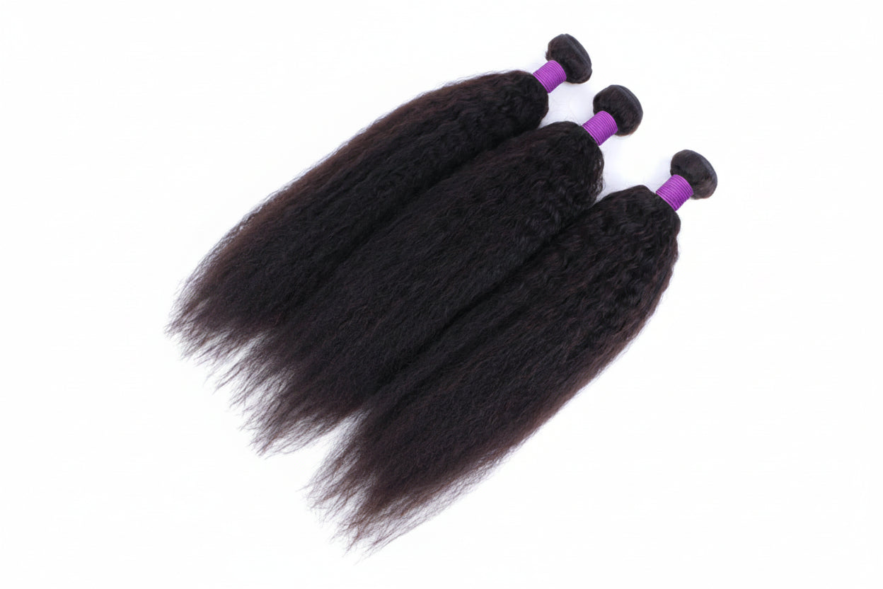 Tissage kinky straight brésilien cheveux humains Remy noir naturel - vue 3
