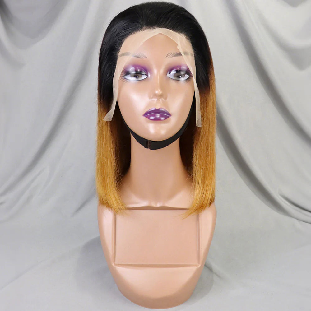 Perruque bob lisse 200% noir naturel auburn cuivré - vue 5