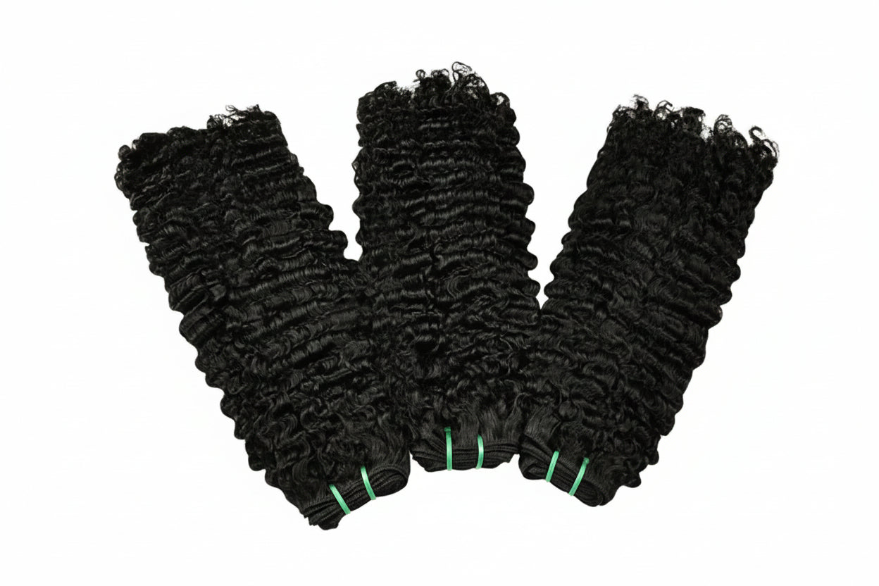 Tissage bouclé birman noir naturel cheveux humains Remy - vue 7