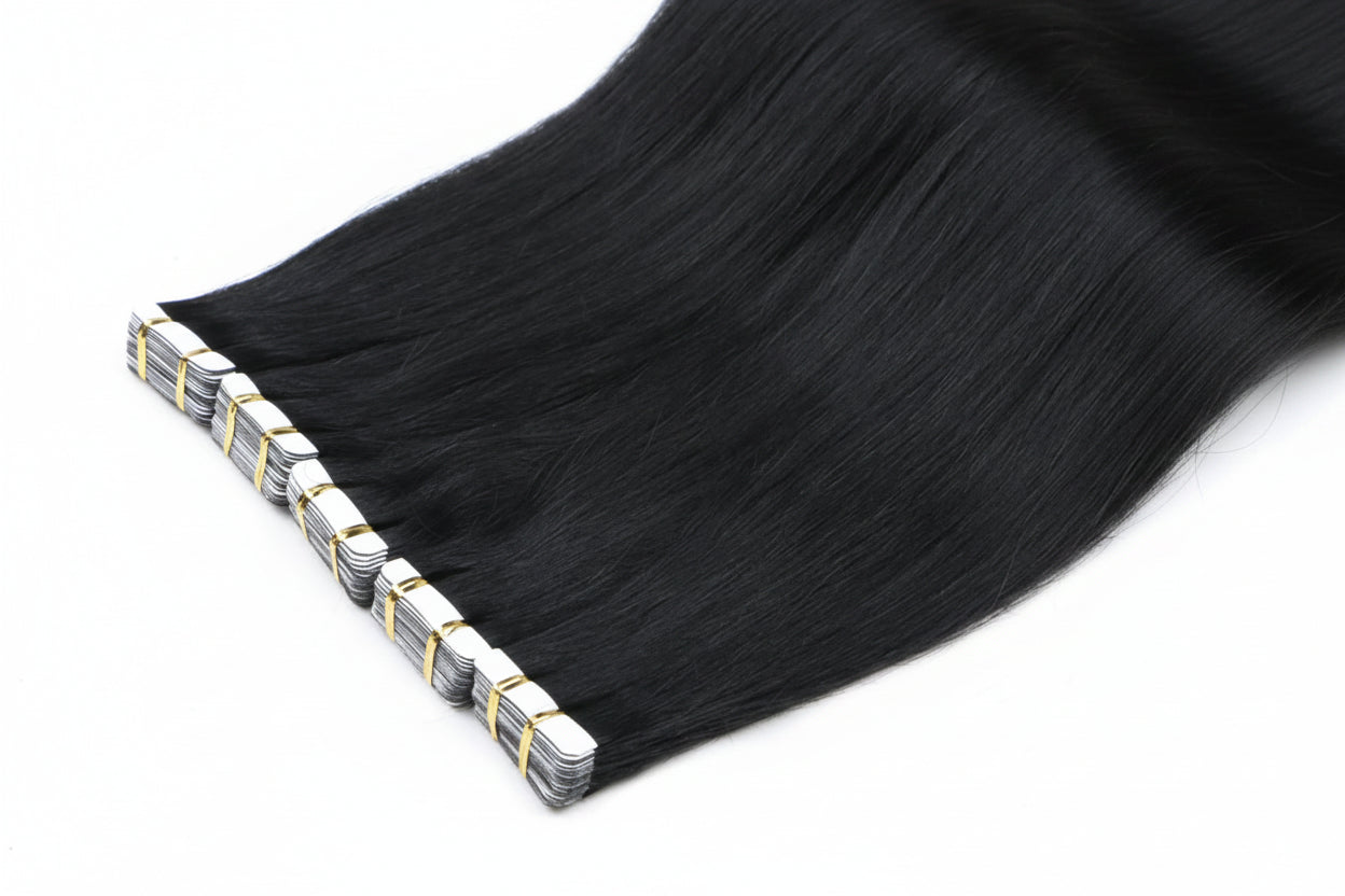 Extensions adhésives tape-in noir naturel raw remy - vue 2