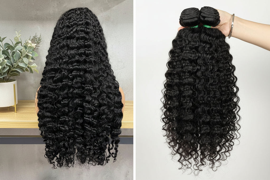 Tissage bouclé birman noir naturel cheveux humains Remy - vue 6