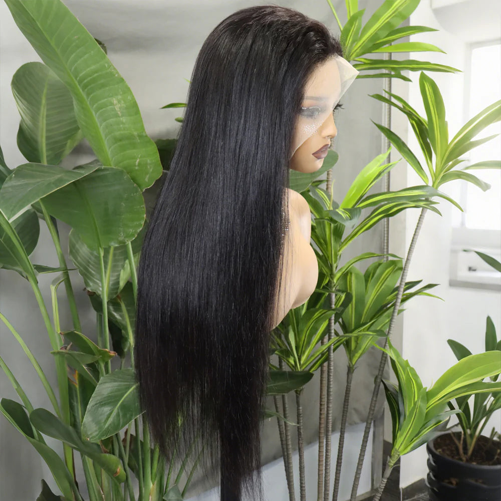 Perruque full frontal lace lisse 280% couleur naturelle - vue 2
