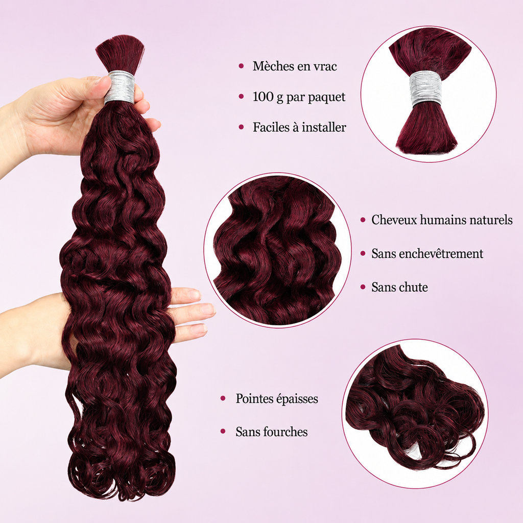 Mèches loose deep wave sans trame brun chocolat 4 - vue 4