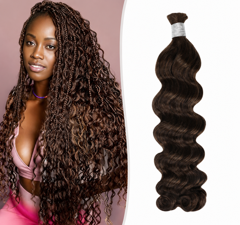 Mèches loose deep wave sans trame brun chocolat 4 - vue 2