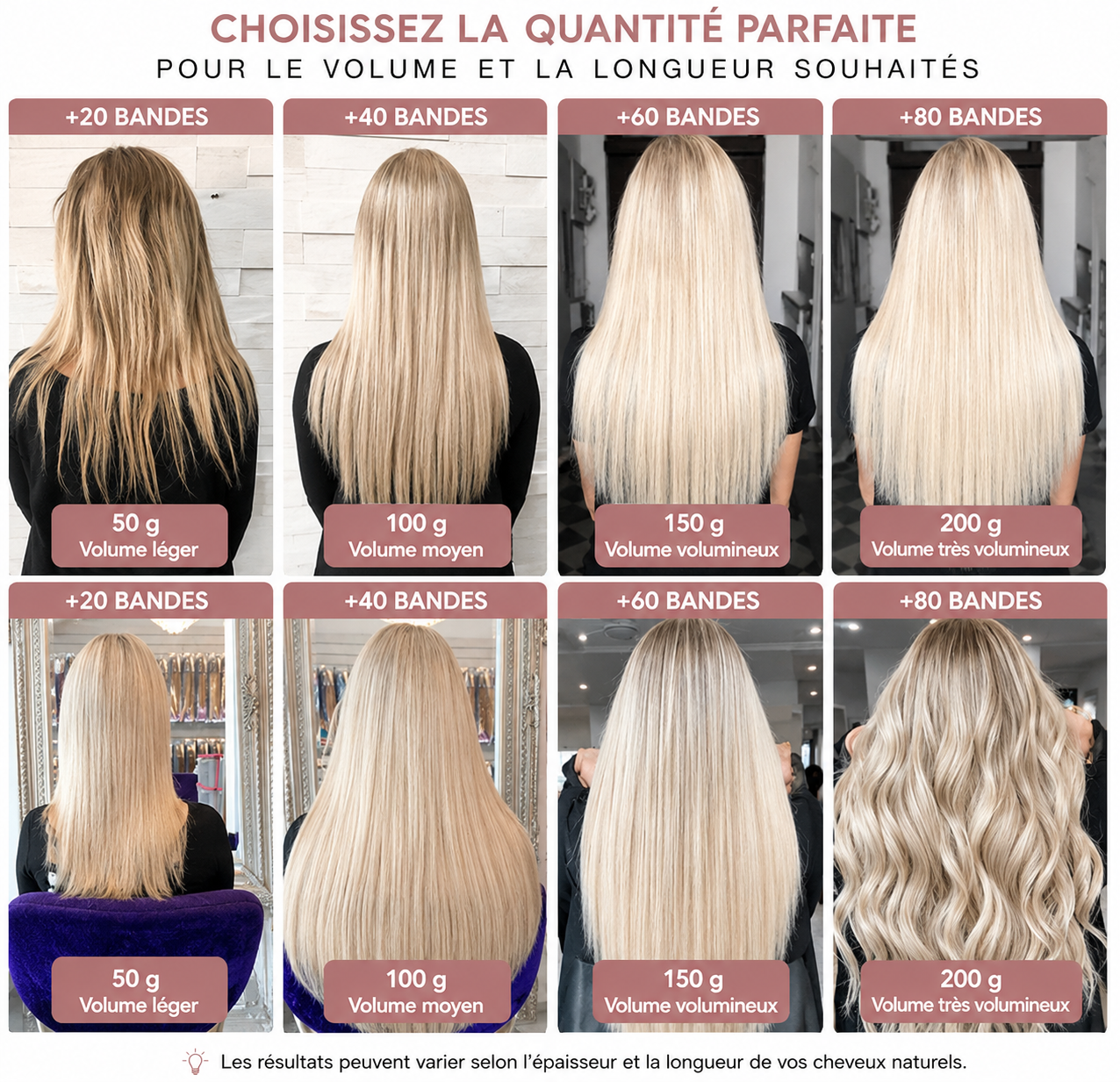 Extensions tape-in lisses blond beige 10A - vue 4