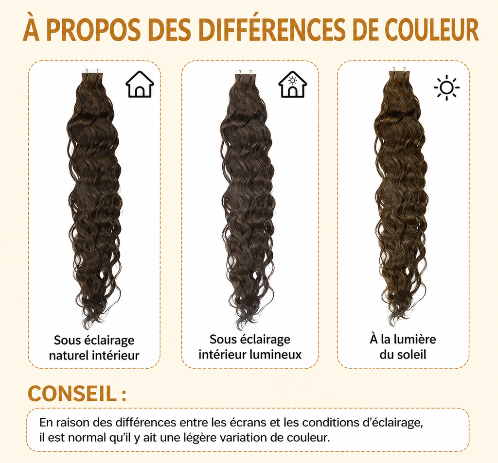 Extensions tape-in water wave cheveux humains Remy - vue 6