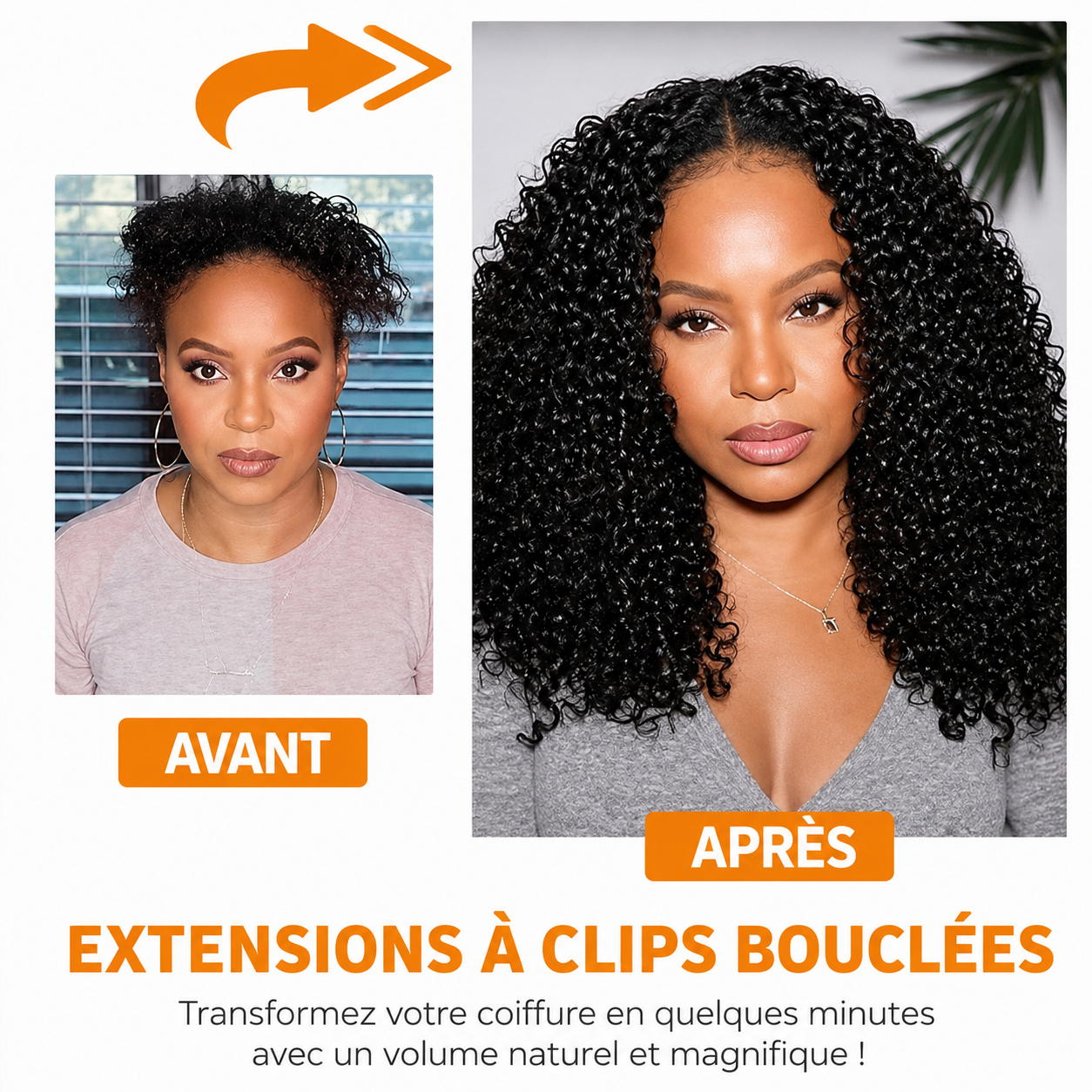 Extensions clips invisibles cheveux humains noir naturel 8 pièces - vue 8