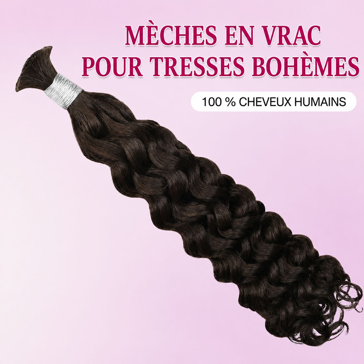 Mèche italian curly deep wave sans trame brun foncé 2 - vue 5