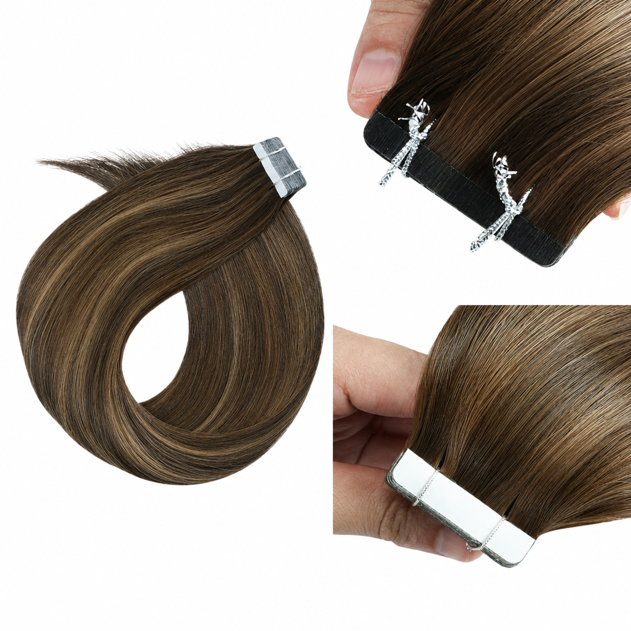 Extensions adhésives invisibles 22 pouces cheveux humains premium Remy - vue 6