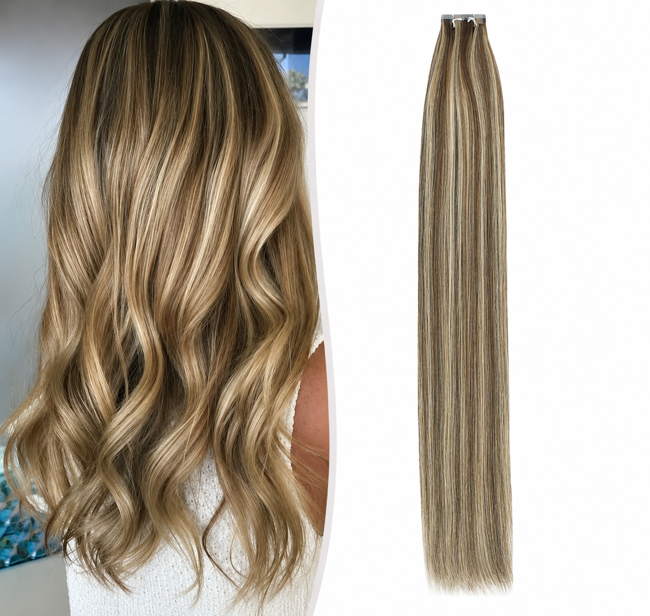 Extensions adhésives invisibles 22 pouces cheveux humains premium Remy - vue 5