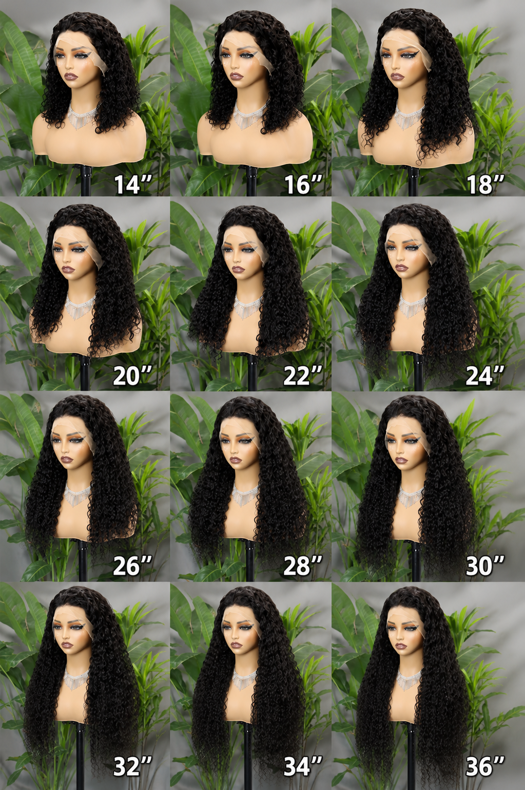 Perruque full frontal lace water wave 280% couleur naturelle - vue 4