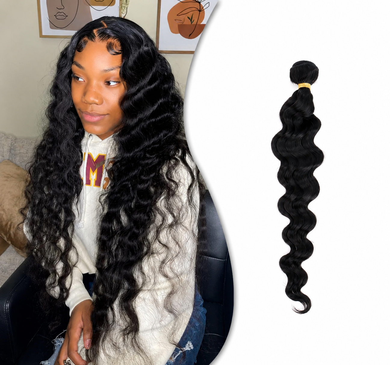 Tissage loose wave malaisien cheveux humains Remy noir naturel - vue 1