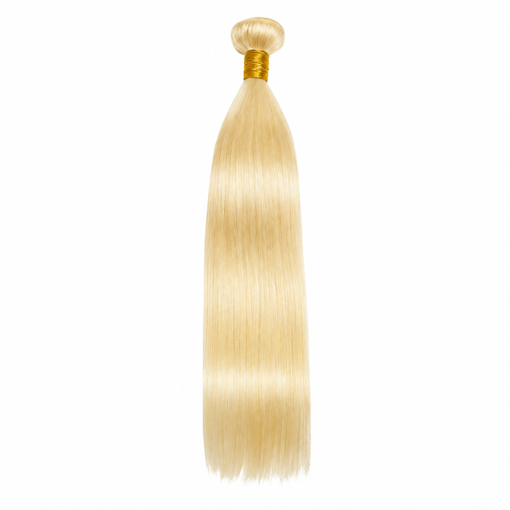 Extensions lisses cheveux humains Remy blond platine 613 - vue 2