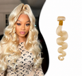 Tissage body wave cheveux humains Remy blond platine 613 - vue 1