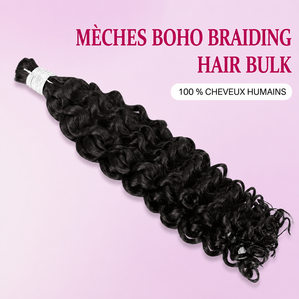 Mèche deep curly sans trame noir intense jet black - vue 5