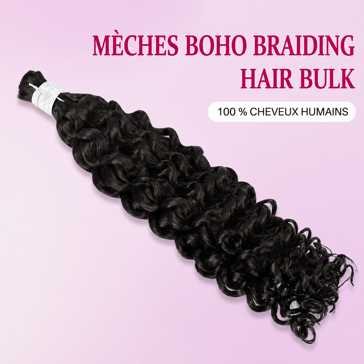 Mèche deep curly sans trame noir intense jet black - vue 5