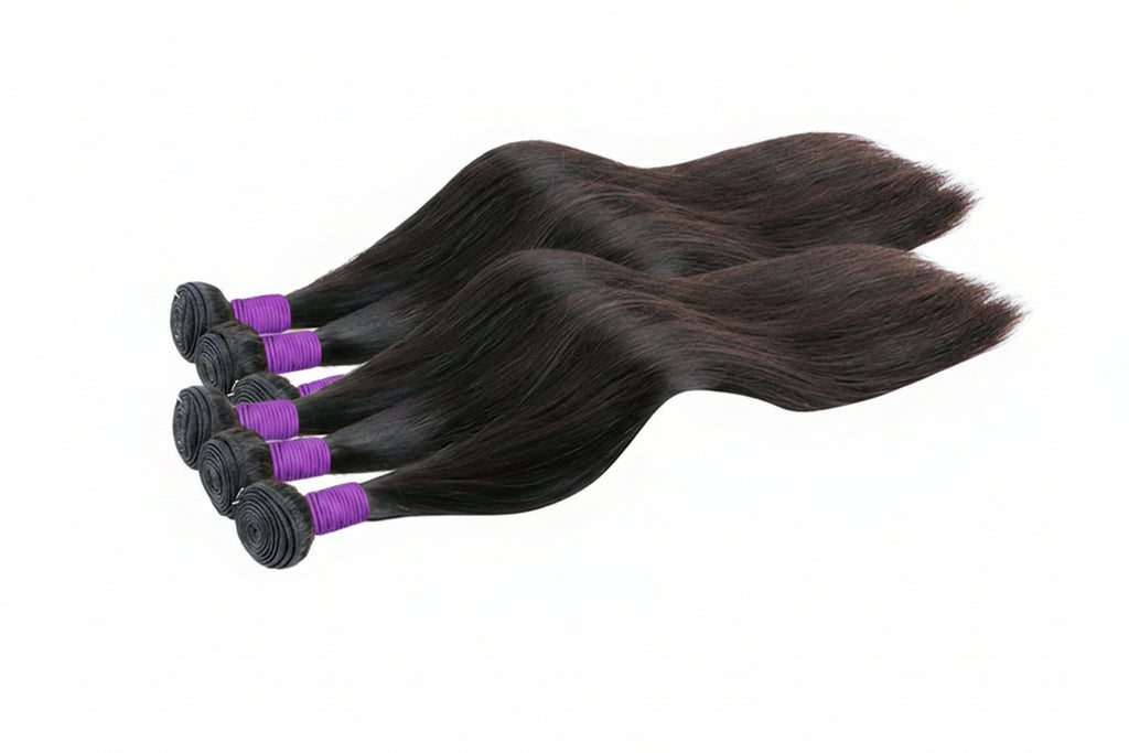 Tissage raide cheveux raw vierges cambodgiens noir naturel - vue 4