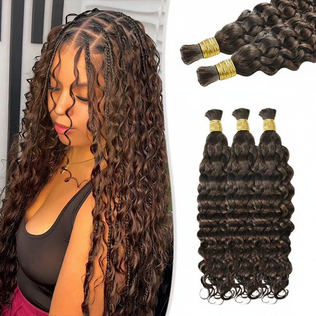 Mèches italian curly deep wave sans trame brun chocolat 4 - vue 1