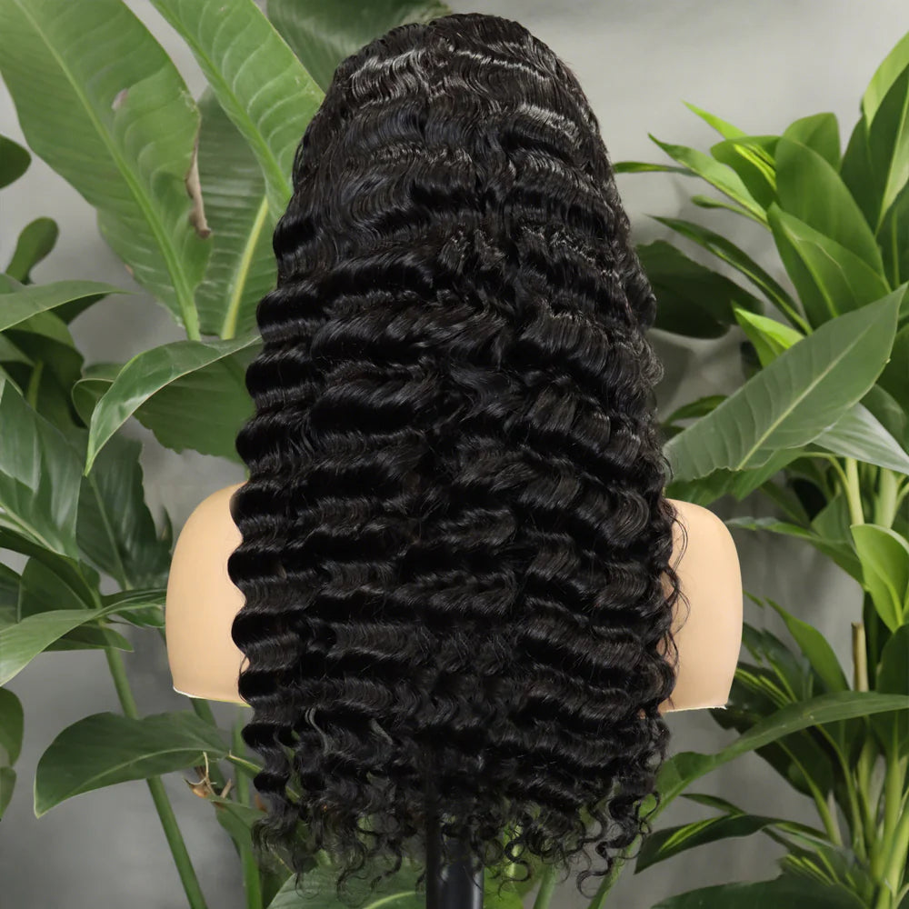 Perruque full frontal lace deep wave 280% couleur naturelle - vue 3