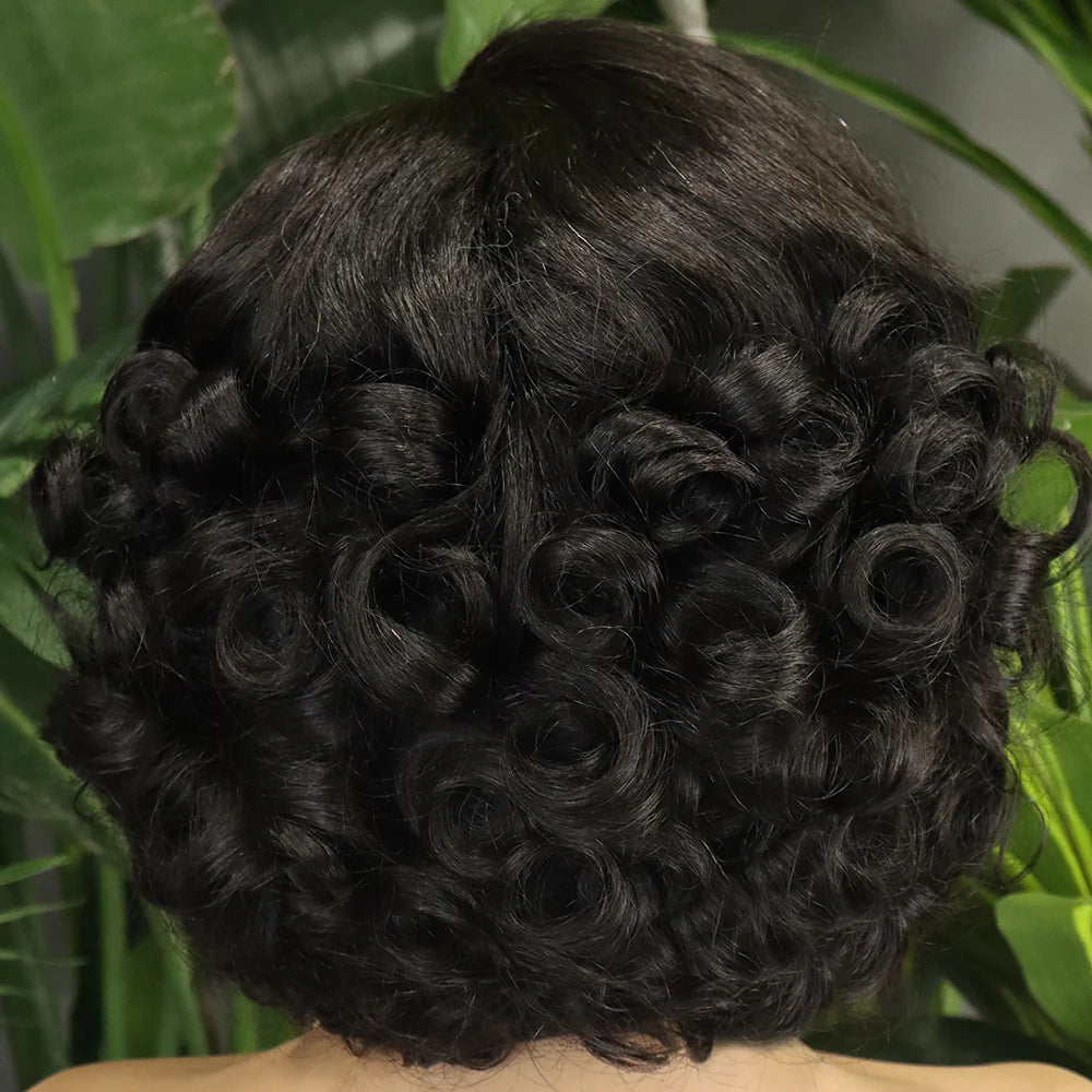 Perruque lace front pixie 13x4 cheveux humains vierges Remy - vue 4