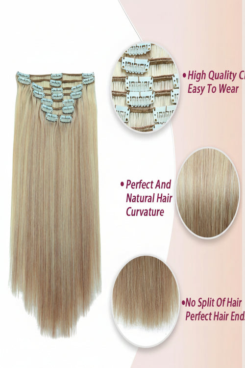 Extensions clips cheveux humains européens blond méché P10A 613 - vue 2