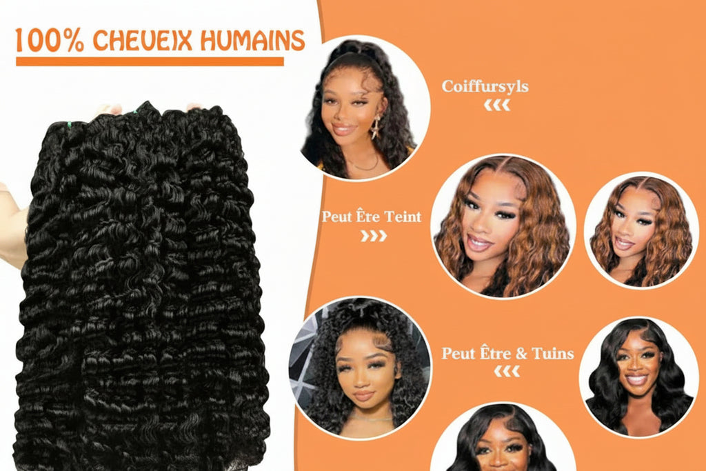 Tissage bouclé birman noir naturel cheveux humains Remy - vue 5