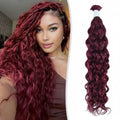 Mèches water wave sans trame cheveux humains bordeaux 99J - vue 1