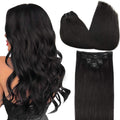 Extensions clips lisses noir naturel 8 pièces - vue 1