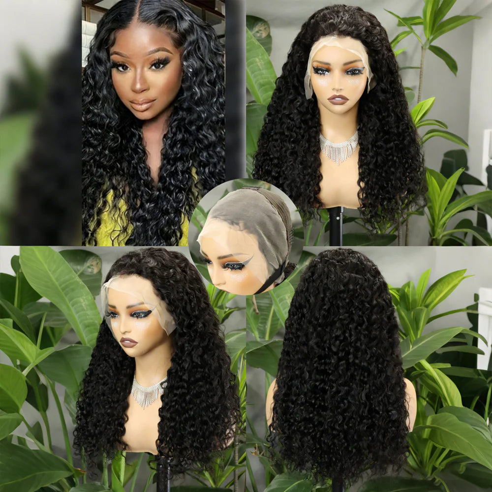 Perruque full frontal lace water wave 280% couleur naturelle - vue 1