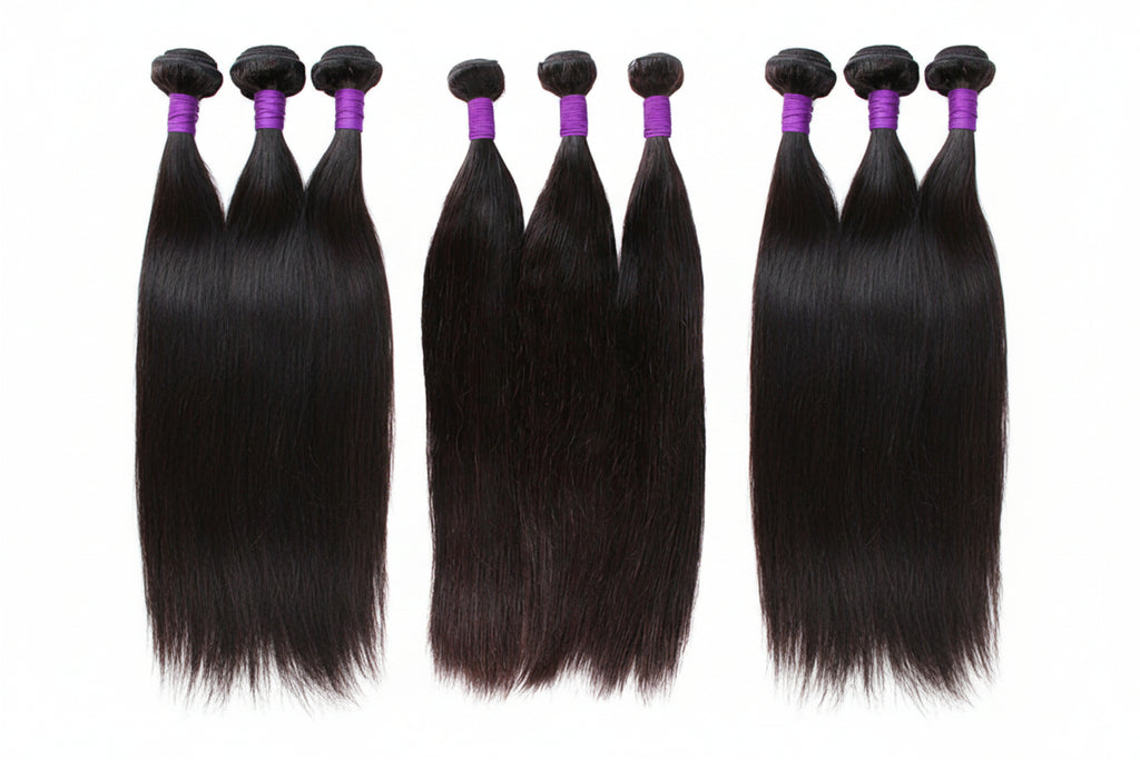 Tissage raide cheveux raw vierges cambodgiens noir naturel - vue 2