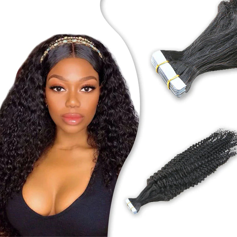 Extensions tape-in kinky curly 22 pouces - vue 1