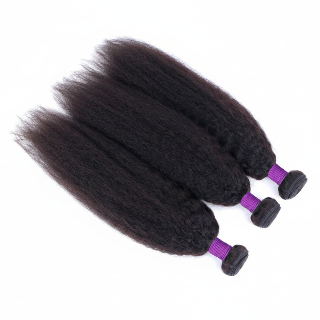 Tissage kinky straight brésilien cheveux humains Remy noir naturel - vue 4
